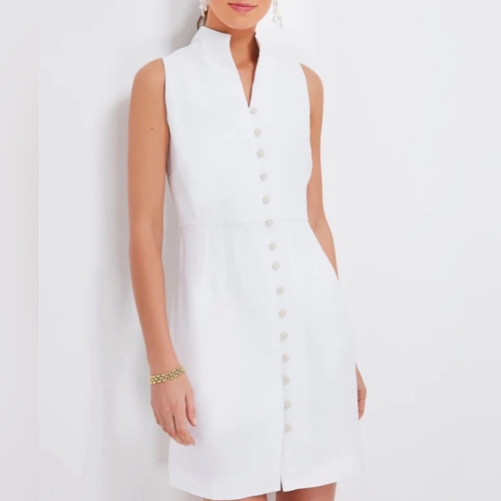NWOT Tuckernuck White Leighton Linen Mini Dress, Medium